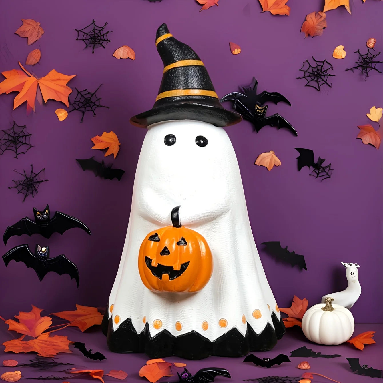 Spooky Sweet Ghost Pumpkin Decor