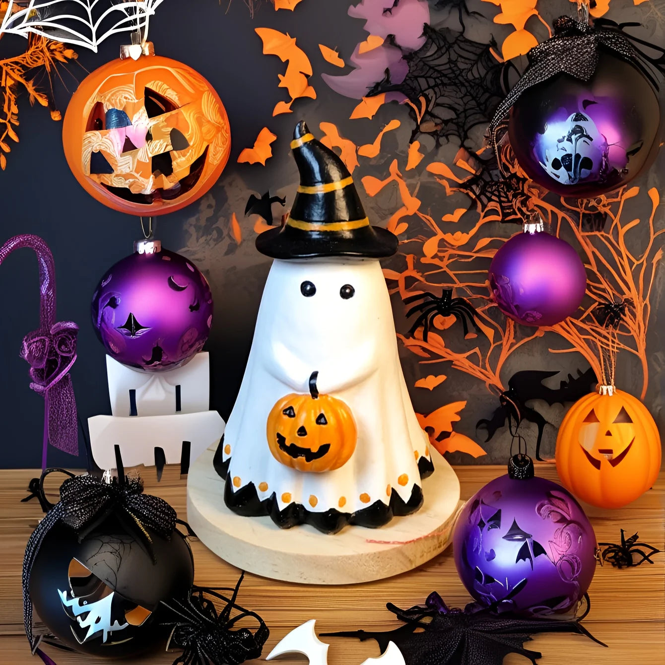 Spooky Sweet Ghost Pumpkin Decor