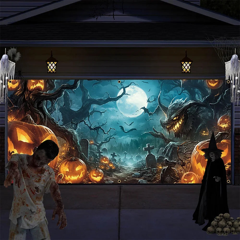 Haunted Forest Garage Banner