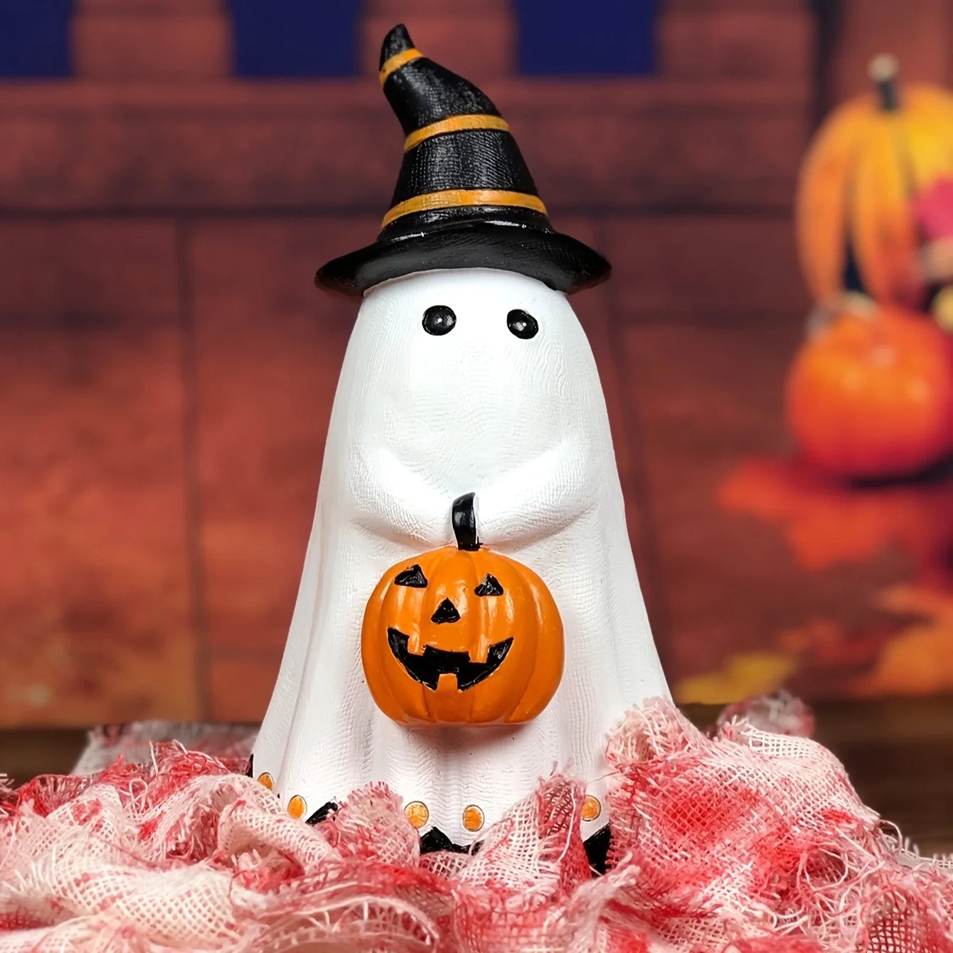 Spooky Sweet Ghost Pumpkin Decor